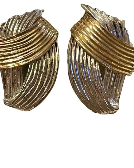 Beautiful chunky gold and silver finish high quality pierced earrings