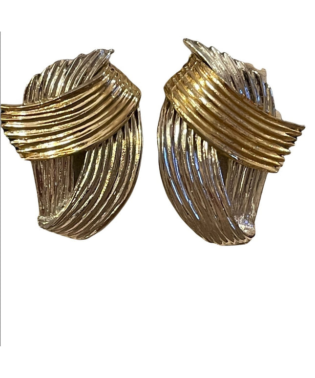 Beautiful chunky gold and silver finish high quality pierced earrings