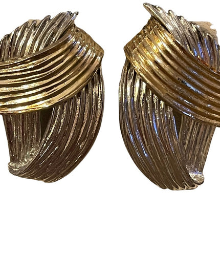 Beautiful chunky gold and silver finish high quality pierced earrings