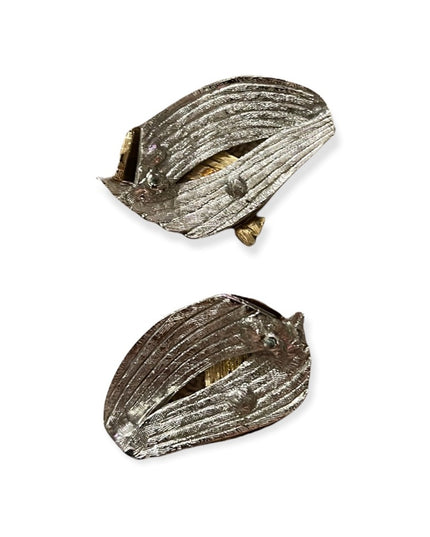 Beautiful chunky gold and silver finish high quality pierced earrings