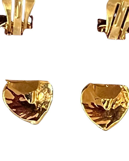 Vintage 1980s Renaissance chunky gold finish clipmon earrrings