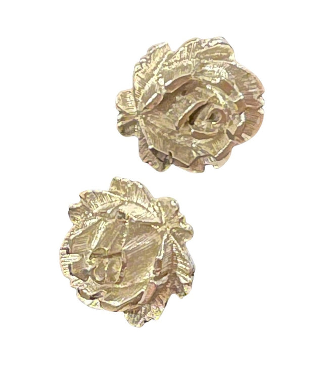 Vintage brused silver small flower earrings