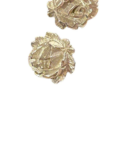 Vintage brused silver small flower earrings