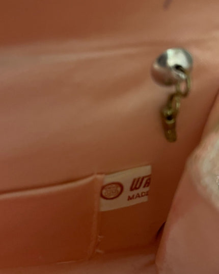 Blush pink Vintage microbead clutch purse med sz wedding party eastwr bag