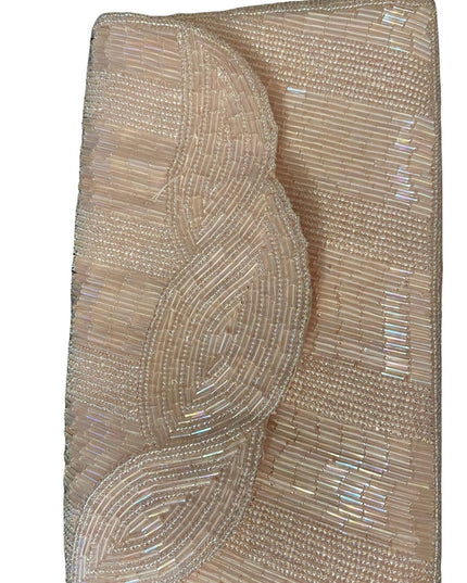 Blush pink Vintage microbead clutch purse med sz wedding party eastwr bag