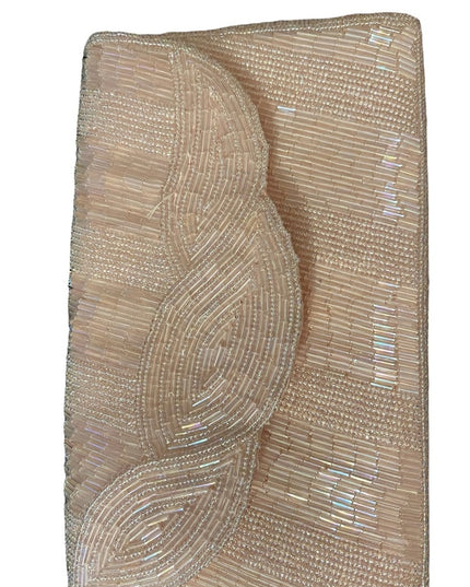 Blush pink Vintage microbead clutch purse med sz wedding party eastwr bag