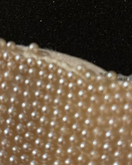 Vintage Micro bead faux pearl wedding party clutch
