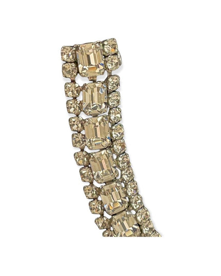 Vintage clear shiny crystal silver finish sparkle bracelet