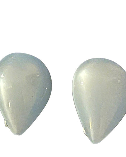Vintage sky blue lucite tear drop clip on earrings