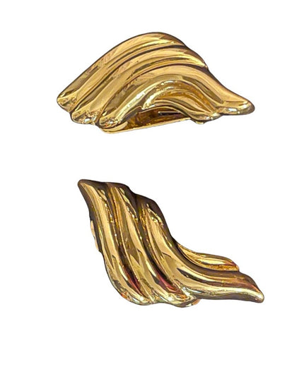 Vintage fancy gold finish clip on earrings