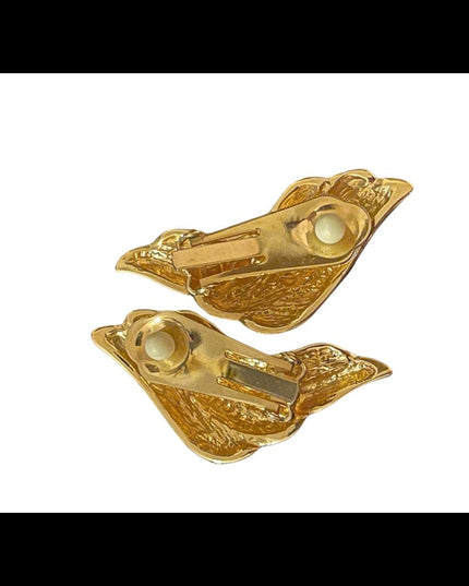 Vintage fancy gold finish clip on earrings