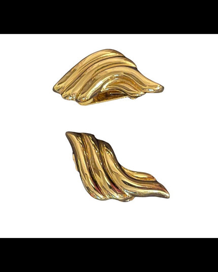 Vintage fancy gold finish clip on earrings