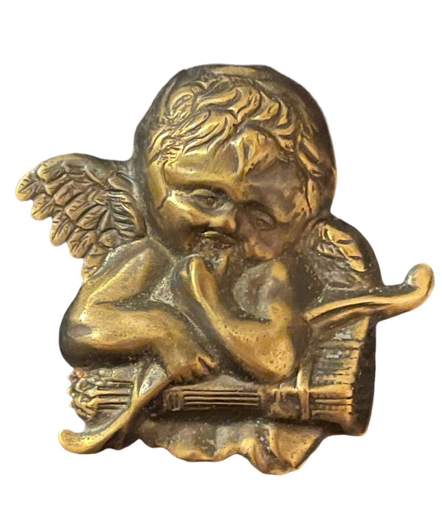 Vintage christmas angel cherub brooch
