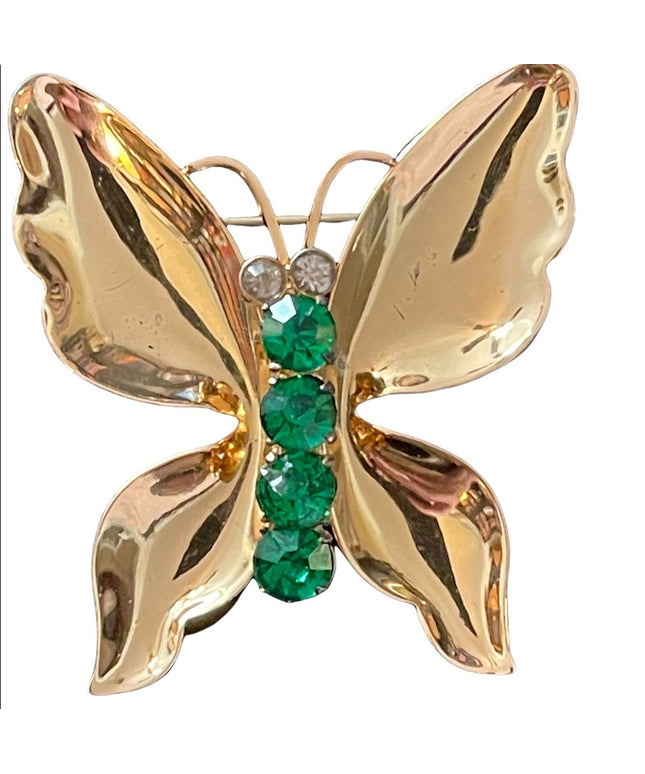 Vintage Gold plated Sterling silver CORO CRAFT Butterfly brooch
