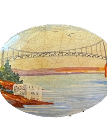 Vintage Hand painted Nova Scotia Bridge brooch
