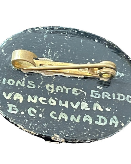 Vintage Hand painted Nova Scotia Bridge brooch