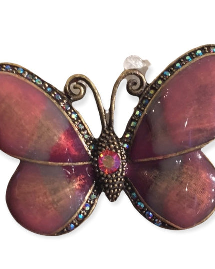 Beautiful purple rhinestone marcasite butterfly brooch