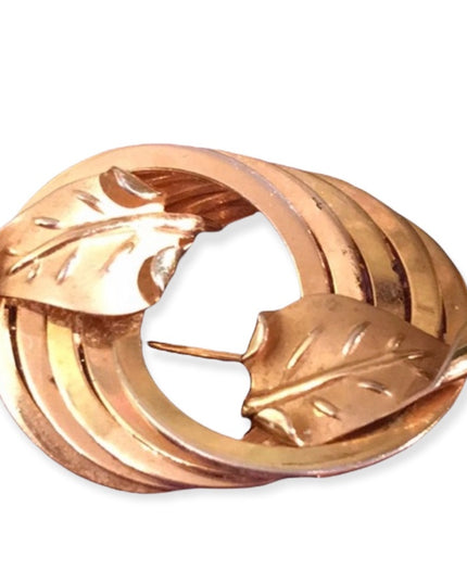 Vintage 12k Gold Filled Mid Century Brooch leaf