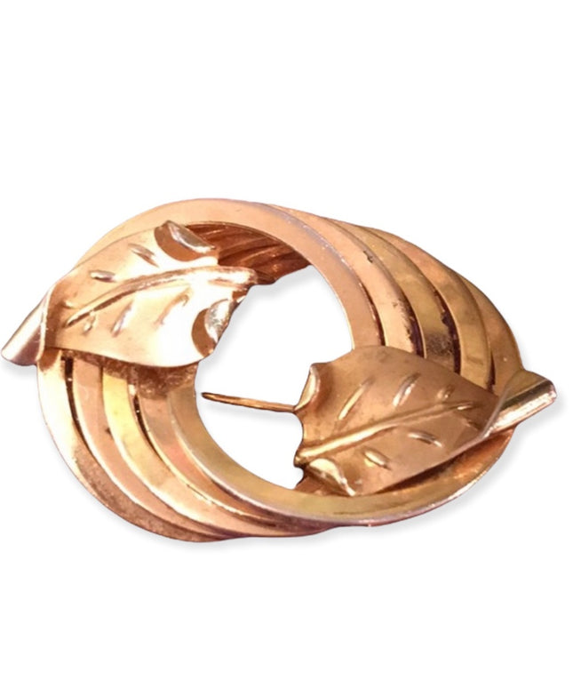 Vintage 12k Gold Filled Mid Century Brooch leaf