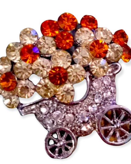 VTG flower bouquet crystal brooch