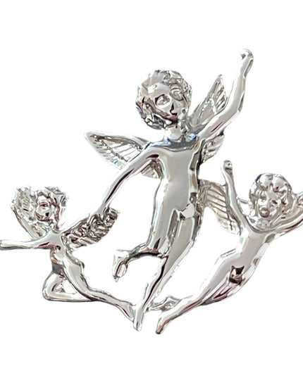 Silver 3 angels fancy brooch