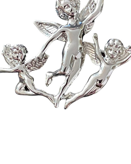Silver 3 angels fancy brooch