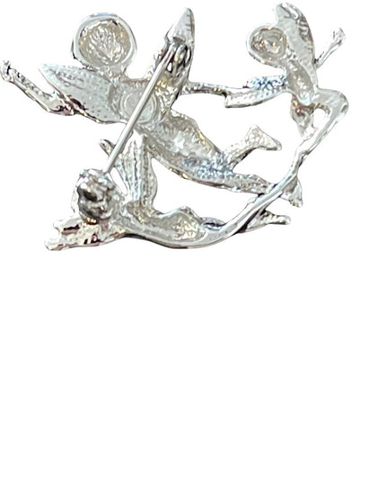 Silver 3 angels fancy brooch