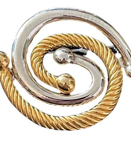 Gold & Silver finish infinity fancy brooch
