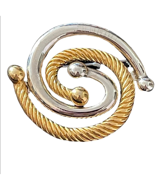 Gold & Silver finish infinity fancy brooch
