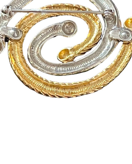 Gold & Silver finish infinity fancy brooch