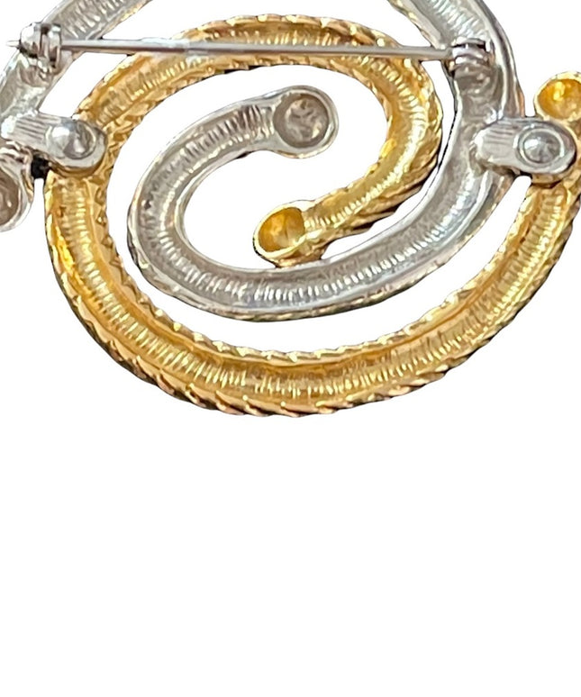 Gold & Silver finish infinity fancy brooch