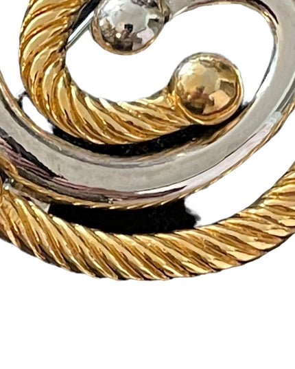 Gold & Silver finish infinity fancy brooch