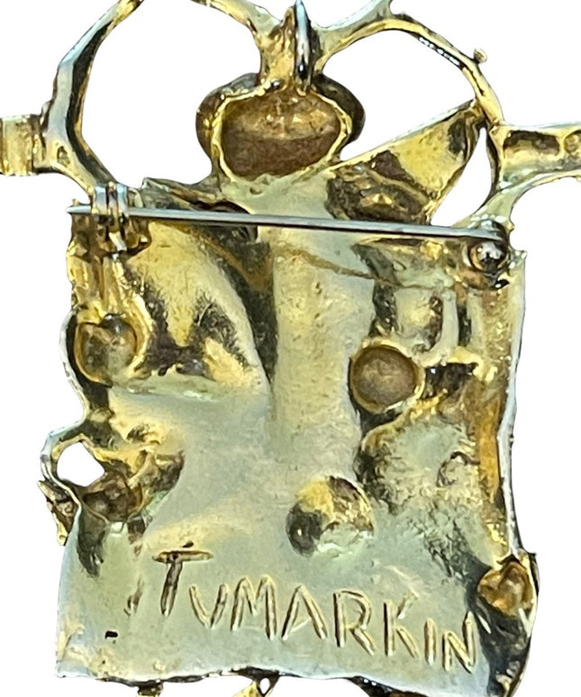 Brutalist signed Tumarkin Brooch/Pendant Prisoner of Conscience– Israel – 1970s