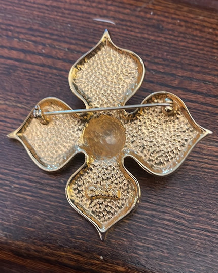 ROM Museum Toronto Shiny gold vintage 1989 Special Edition Cross clover brooch