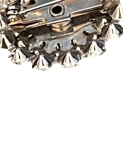 Vintage small crystal round brooch clear
