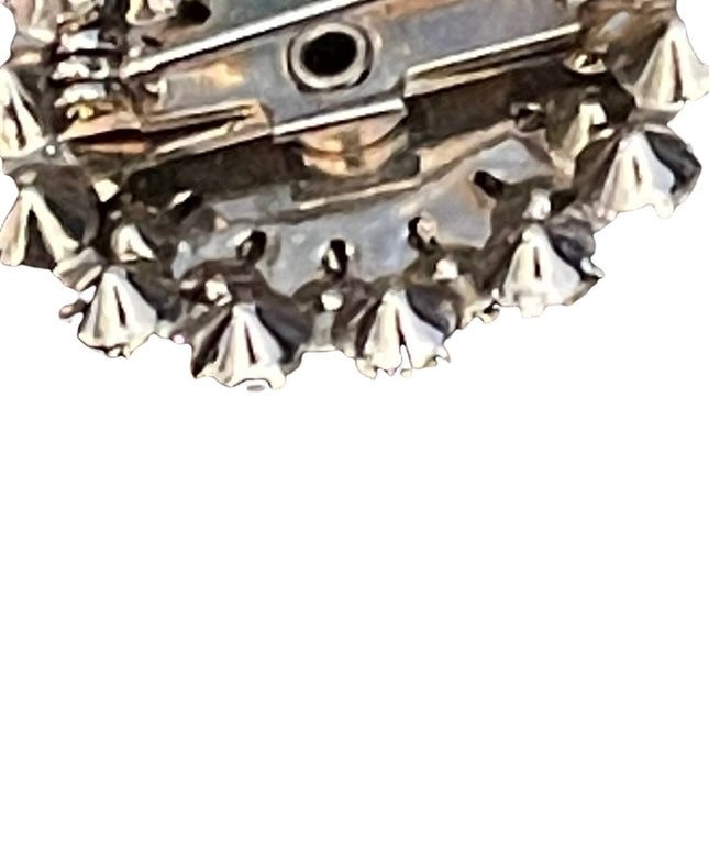Vintage small crystal round brooch clear