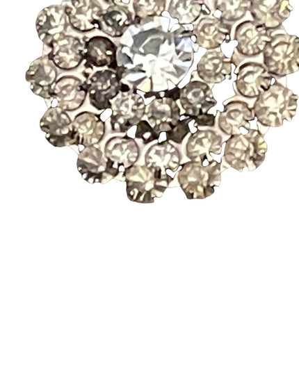 Vintage small crystal round brooch clear