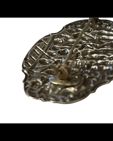 Antique Dutch Battle scene silver brooch