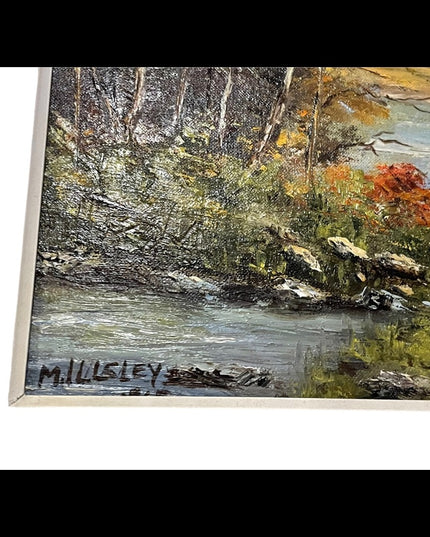 Vintage framed signed Oil painting on board 1965 landscape