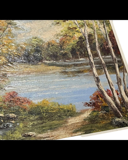 Vintage framed signed Oil painting on board 1965 landscape