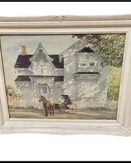 Shabby chic Framed Walter Campbell Vintage print 1993