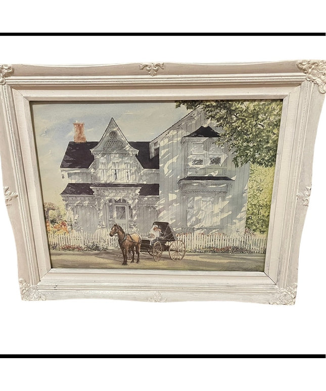 Shabby chic Framed Walter Campbell Vintage print 1993