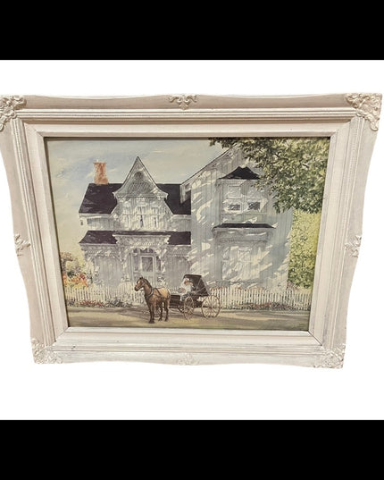 Shabby chic Framed Walter Campbell Vintage print 1993