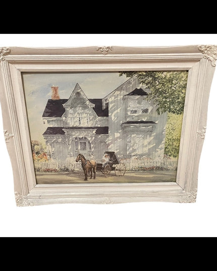 Shabby chic Framed Walter Campbell Vintage print 1993
