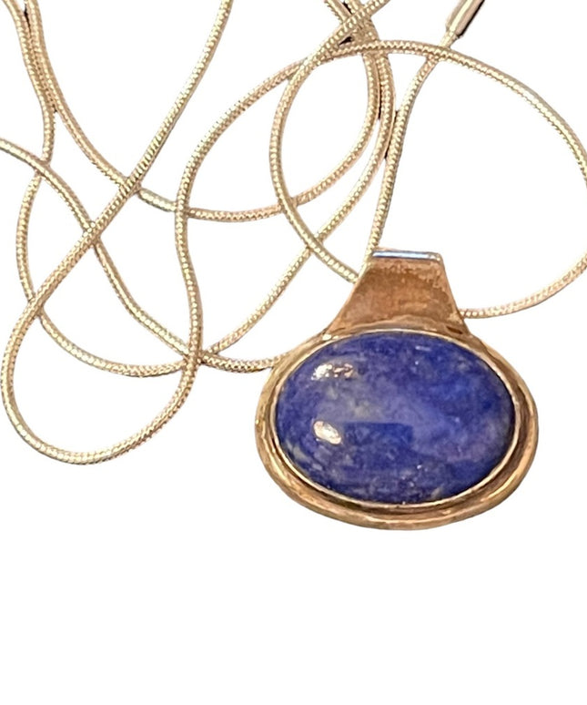 Sterling silver 925 Lapis Lazuli Necklace pendant chain