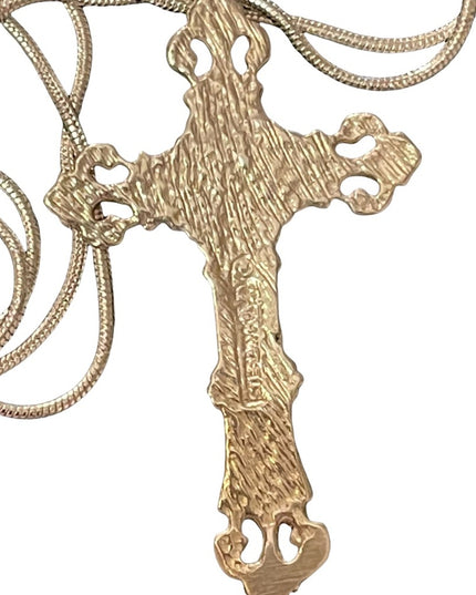 Sterling silver large crucifix cross necklace Fancy religious