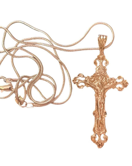 Sterling silver large crucifix cross necklace Fancy religious