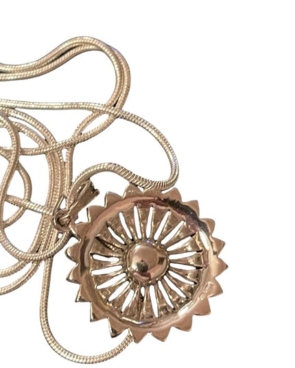 Sterling silver 925  starburst faux pearl crystal pendant & snake chain necklace