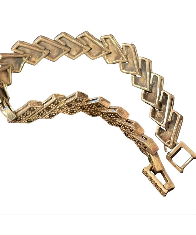 Sterling silver 925 heavy marcasite bracelet
