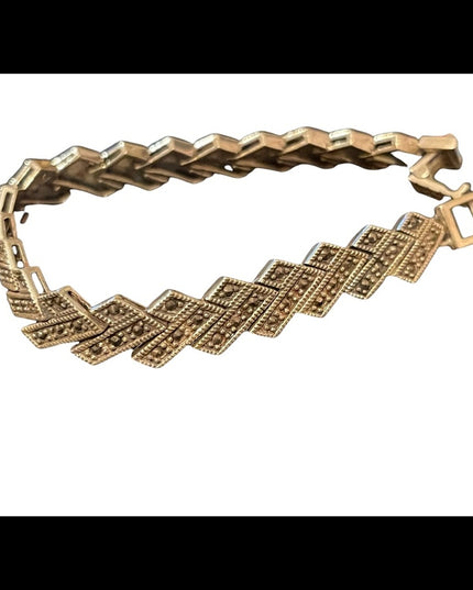 Sterling silver 925 heavy marcasite bracelet
